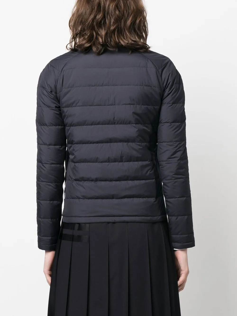 Shop Thom Browne Zipped-up Padded Jacket In Blue