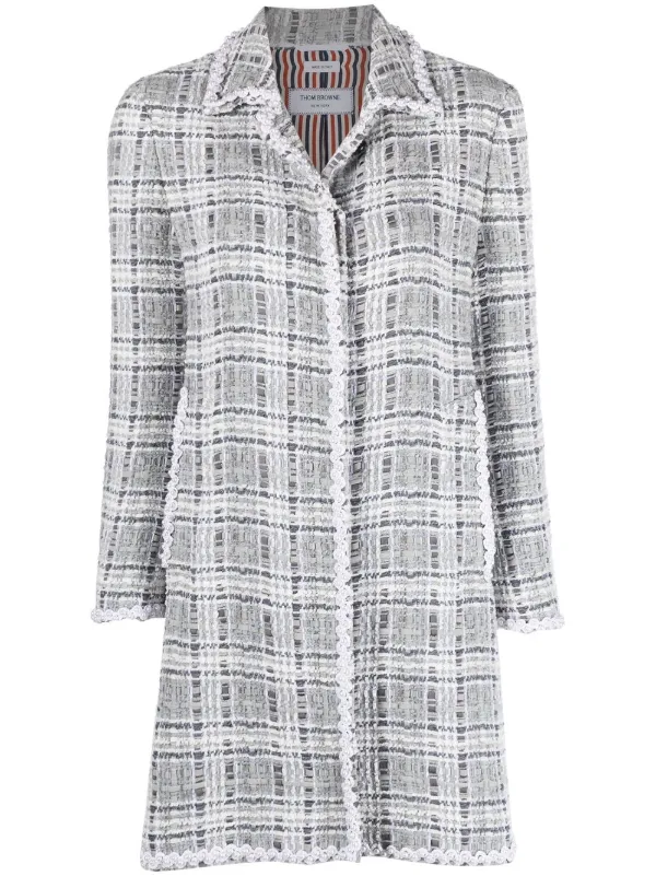 Thom Browne クロシェアップリケ ツイードコート - Farfetch