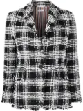 Thom Browne check-pattern tweed jacket - Black