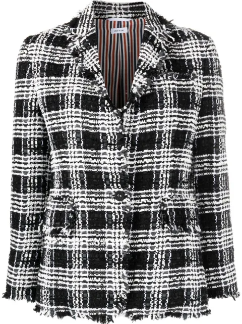Thom Browne check-pattern tweed jacket