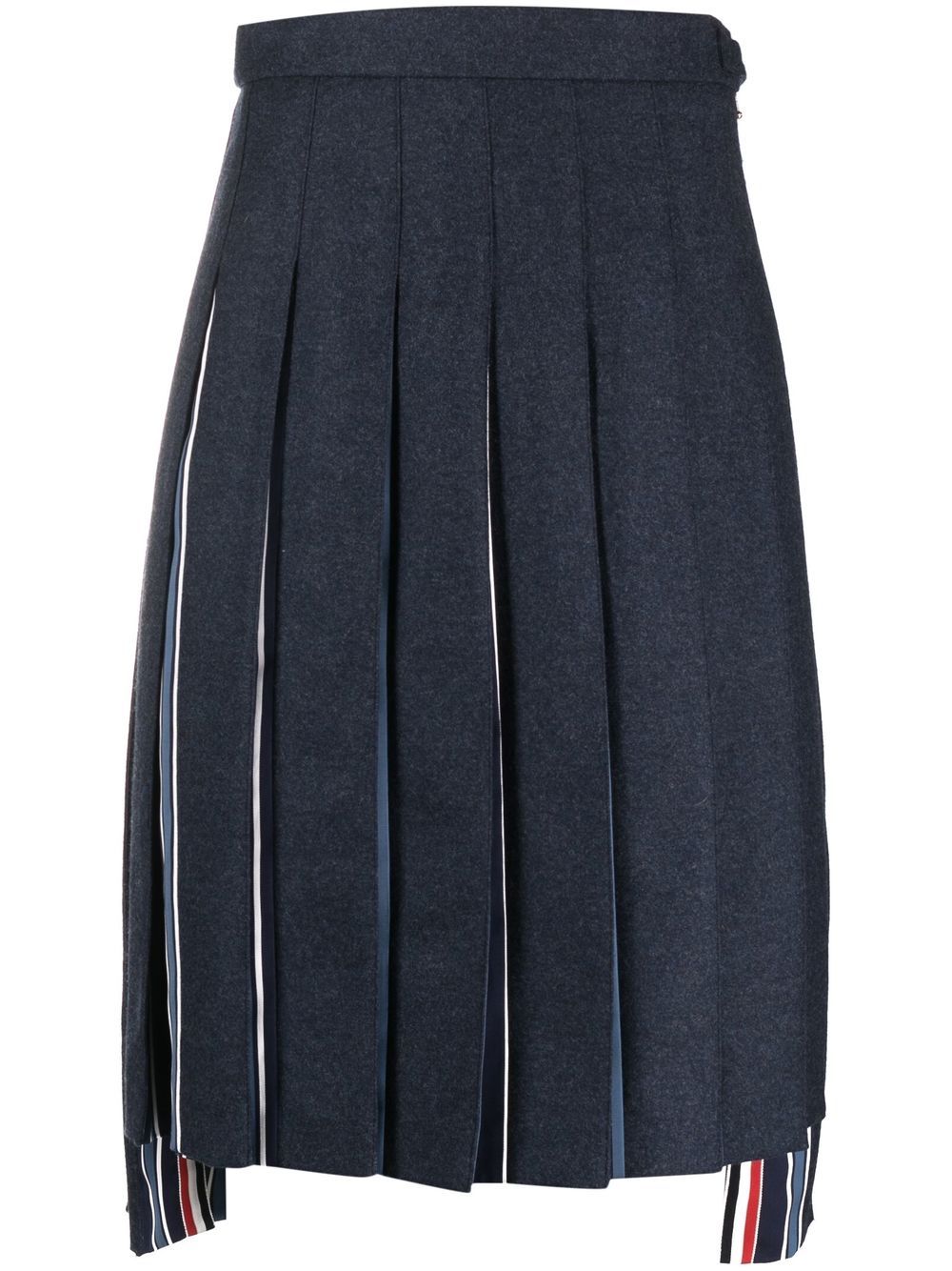 Thom Browne Knee-length Pleated Skirt In Blue