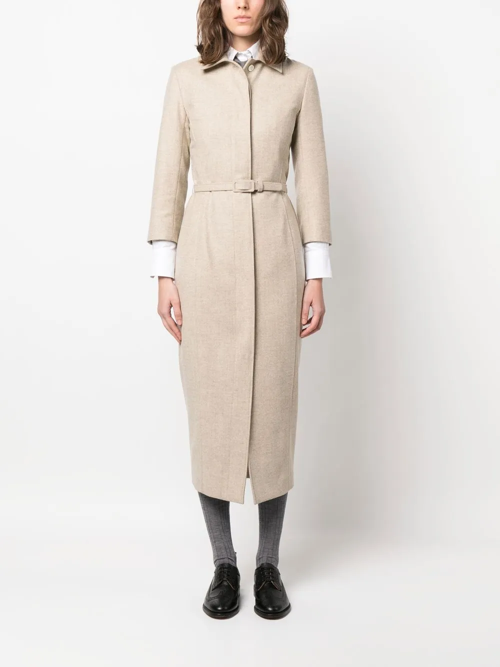 Thom Browne Kokerjurk met ceintuur - Beige