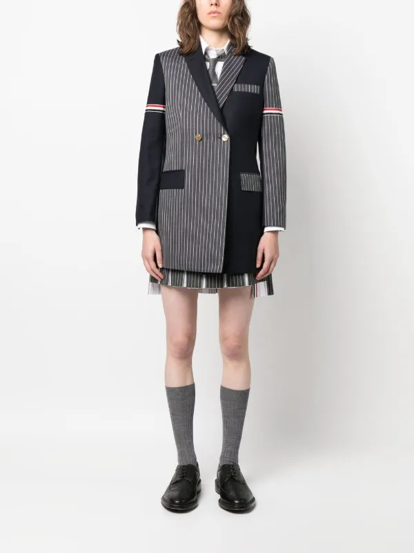 Thom Browne ストライプ プリーツスカート | グレー | FARFETCH JP