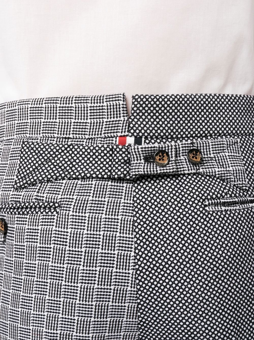 Shop Thom Browne Patchwork Tailored Trousers In White