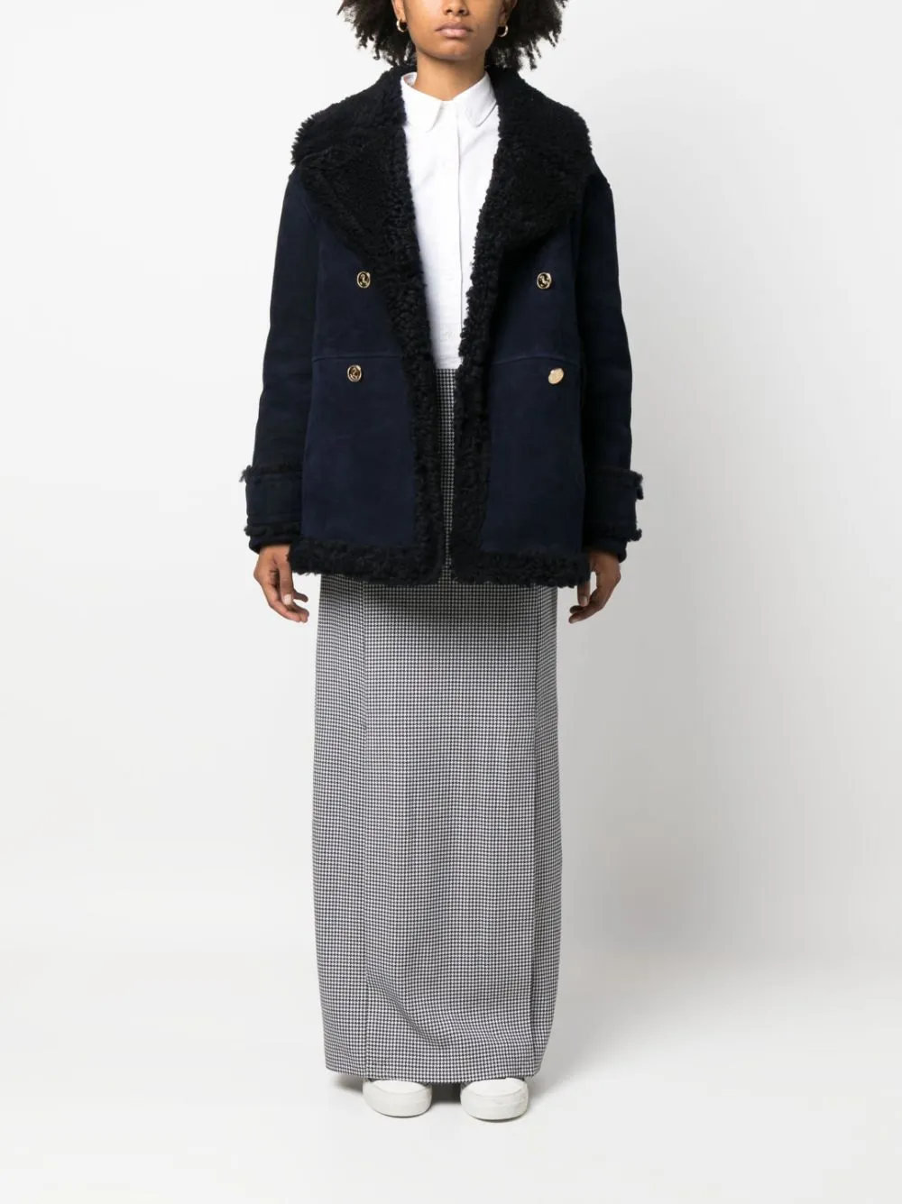 Thom Browne Maxi-rok met pied-de-poule print - Zwart