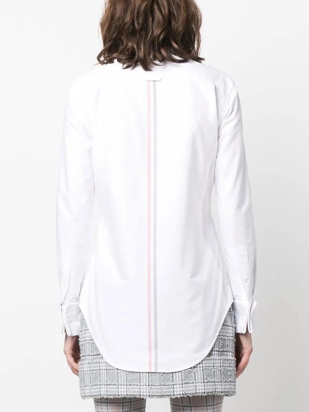 Thom Browne Shirt With Back Loop Detail And Chest Pocket In White