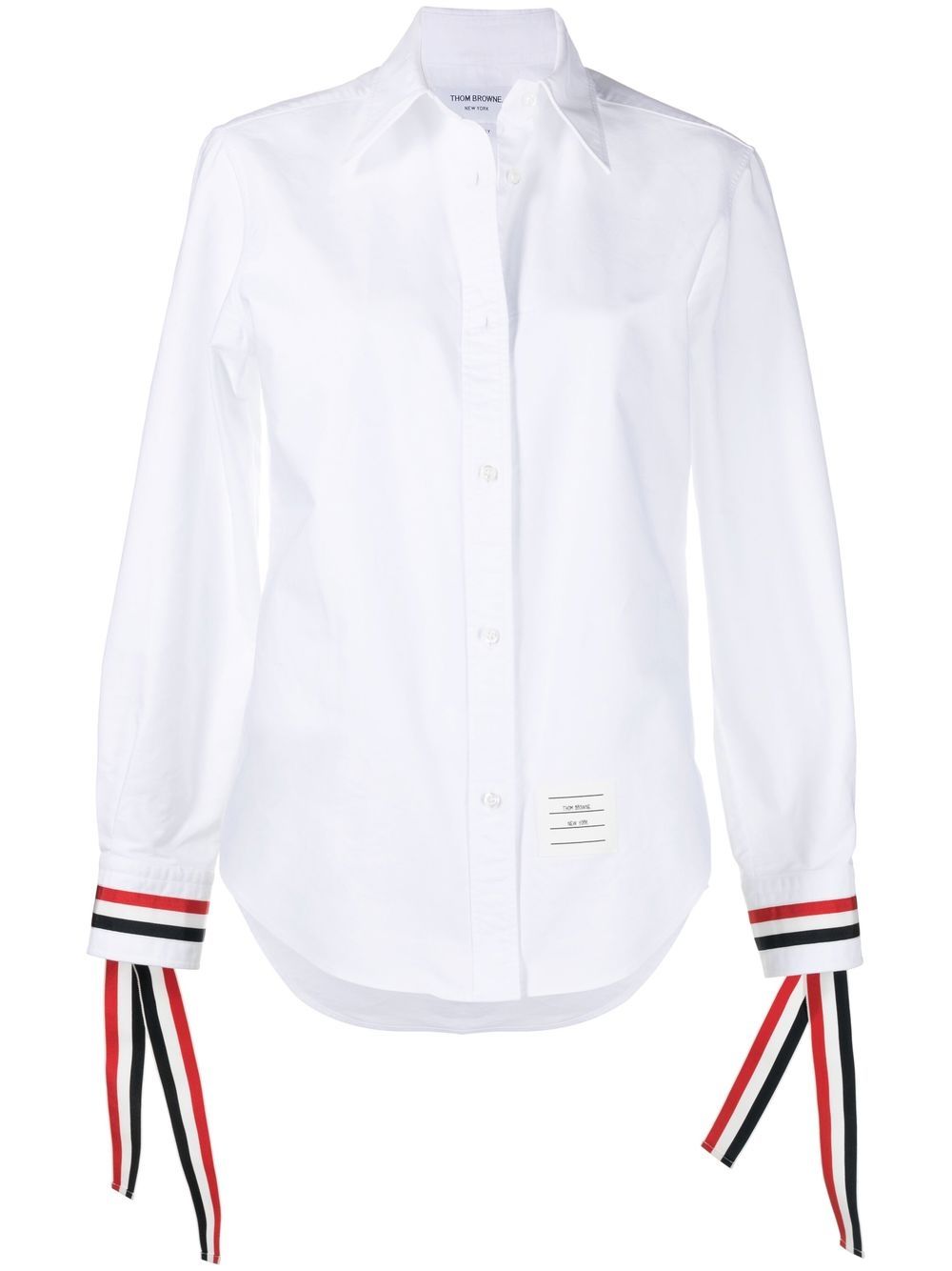 Thom Browne contrast-cuffs oxford shirt - White