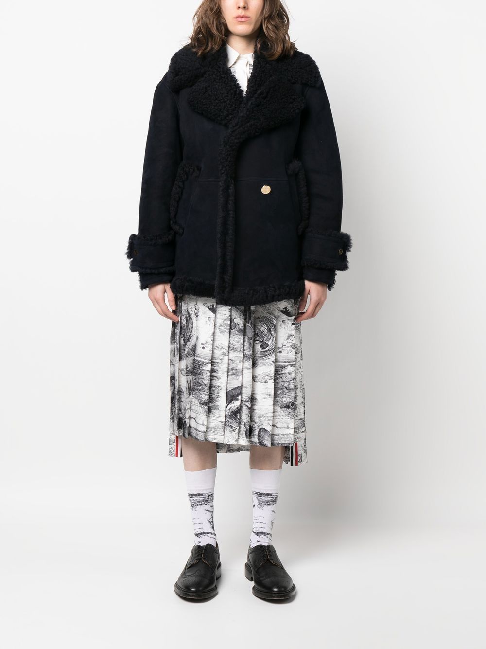 Thom Browne Lammy coat - Blauw