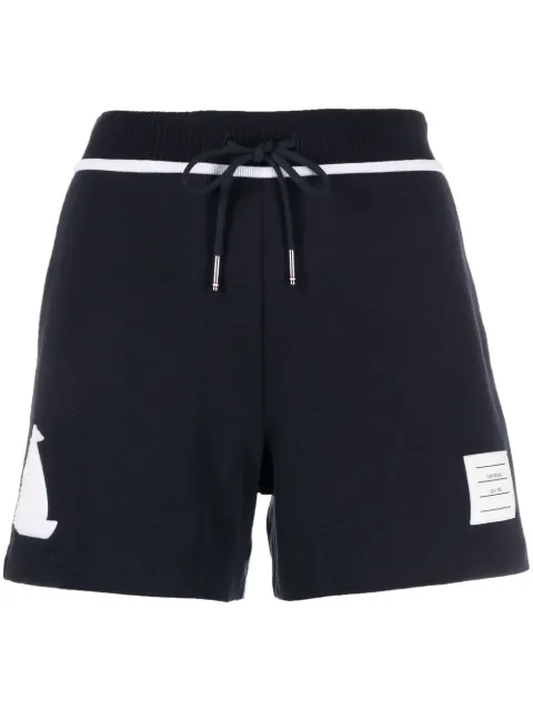 Thom Browne Shorts sportivi con applicazione