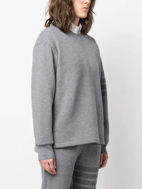 THOM BROWNE ストライプニットセーター 新品同様】トムブラウン アシンメトリー クルーネック ニット セーター