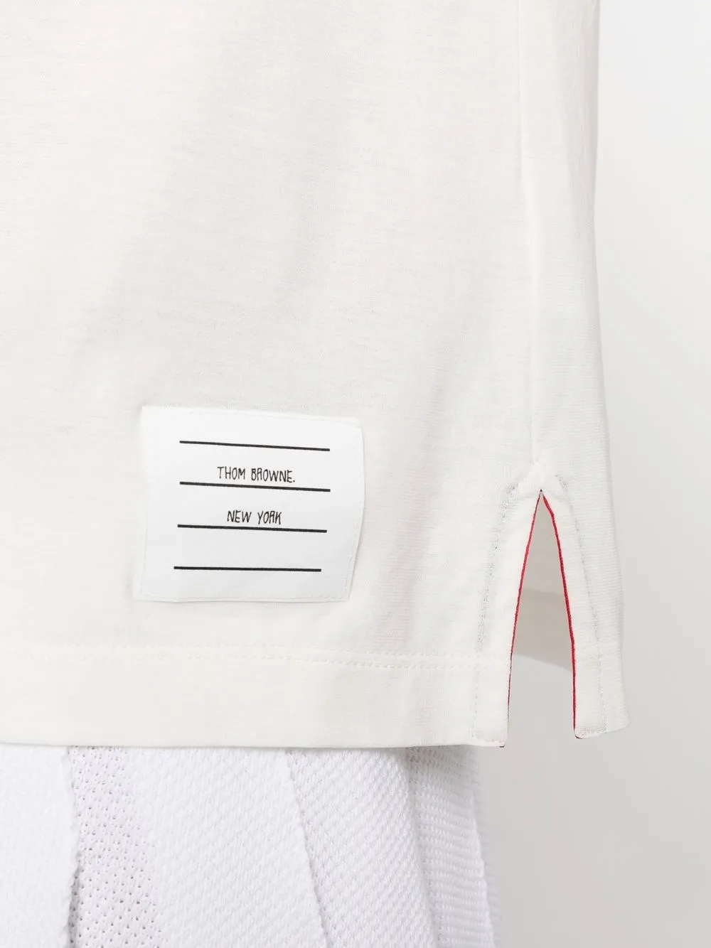 Thom Browne Logo-patch Detail Polo Top In White
