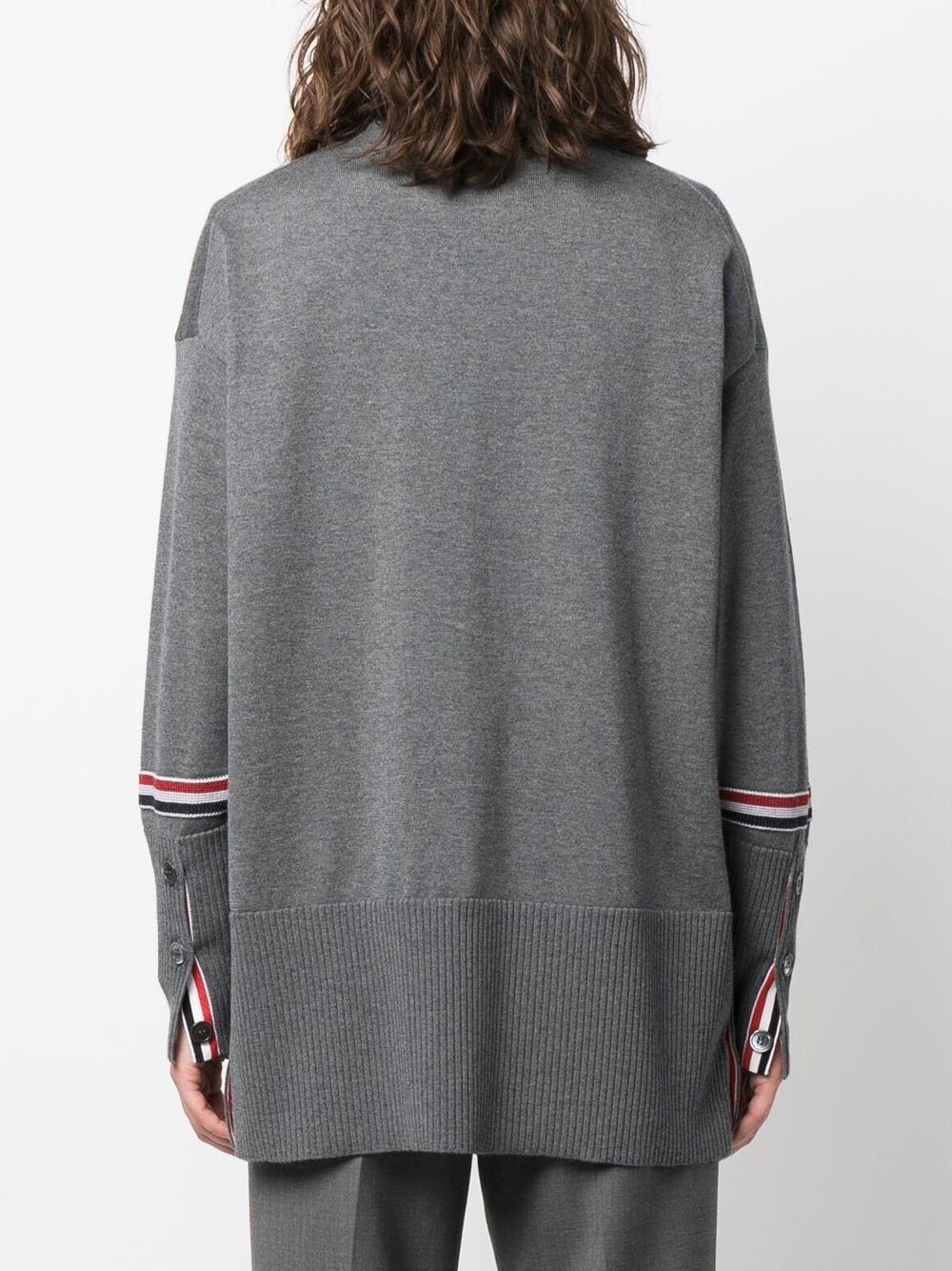 Shop Thom Browne Wool Crew Neck Jumper In Grey