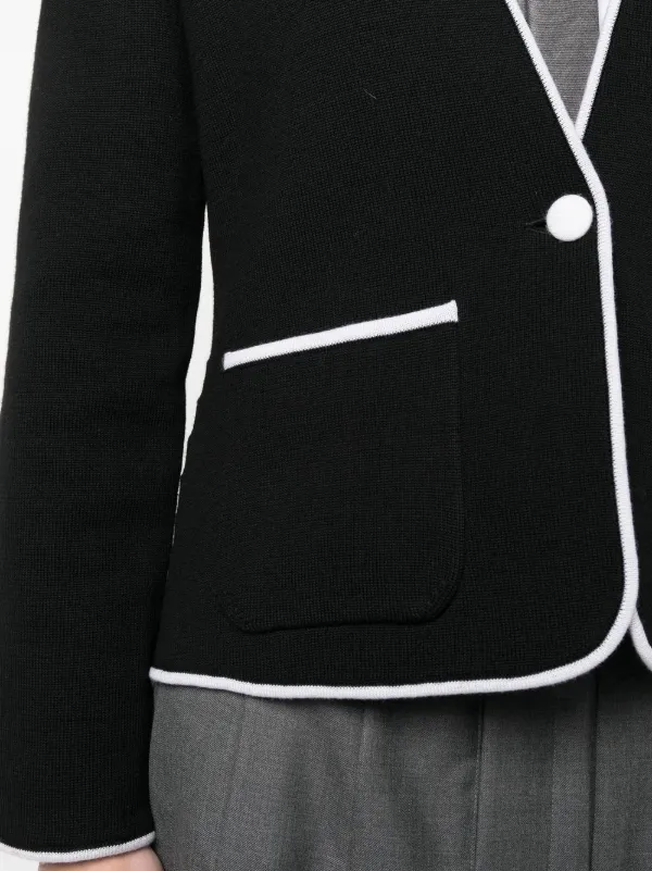 Thom Browne コントラストトリム ノーカラージャケット