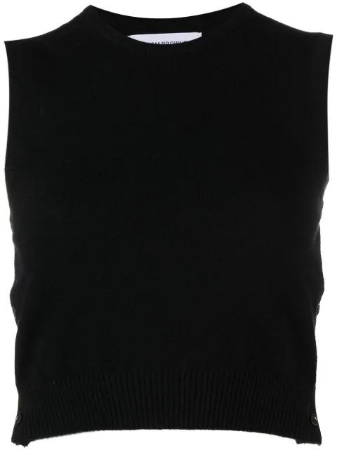 Thom Browne cashmere cropped crew neck shell top