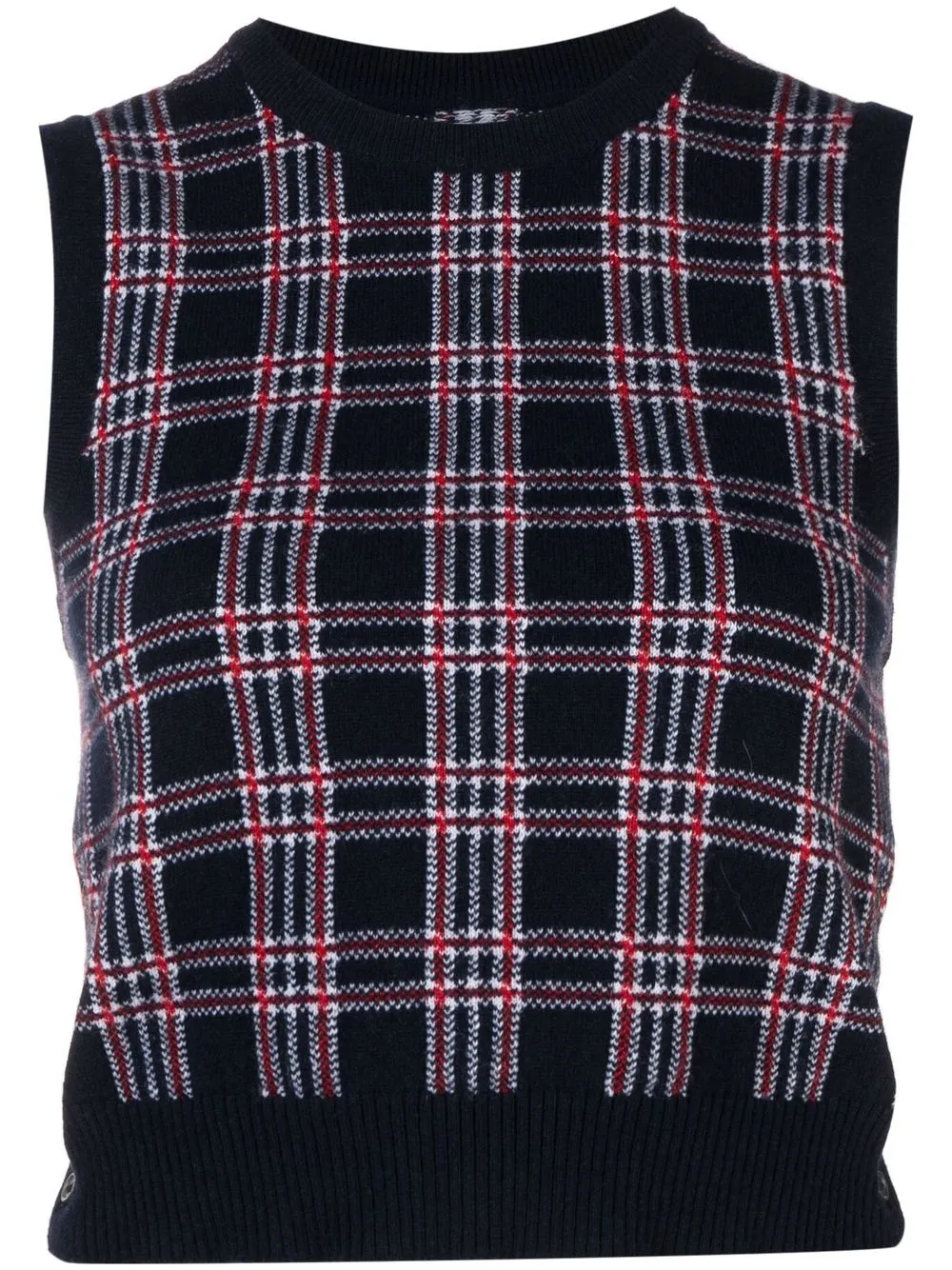 Thom Browne Pow cropped crew-neck shell top - Blue