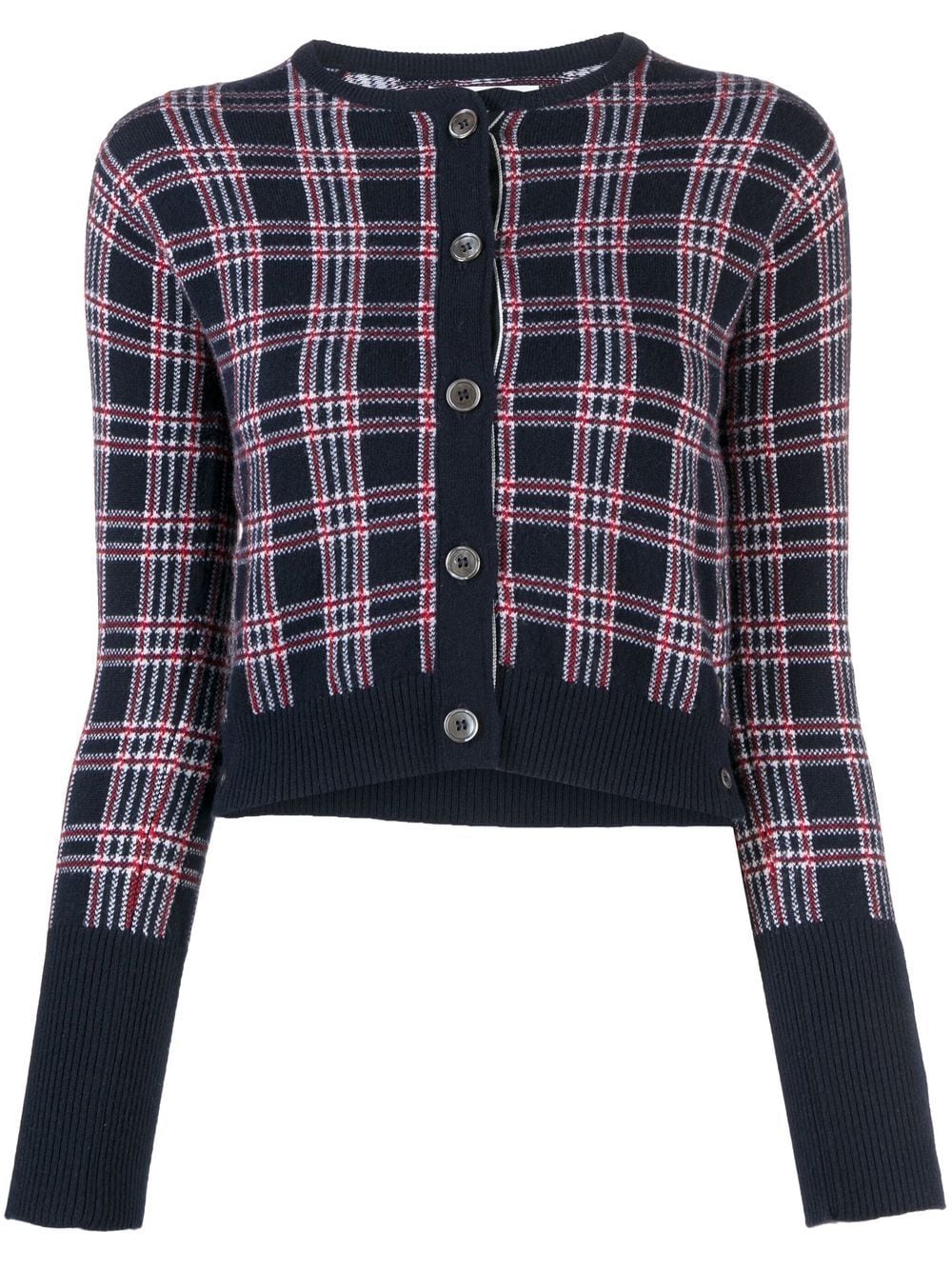 Thom Browne Pow cashmere cropped crew neck cardigan - Blue