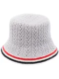 Thom Browne cable-pointelle bucket hat - Grey