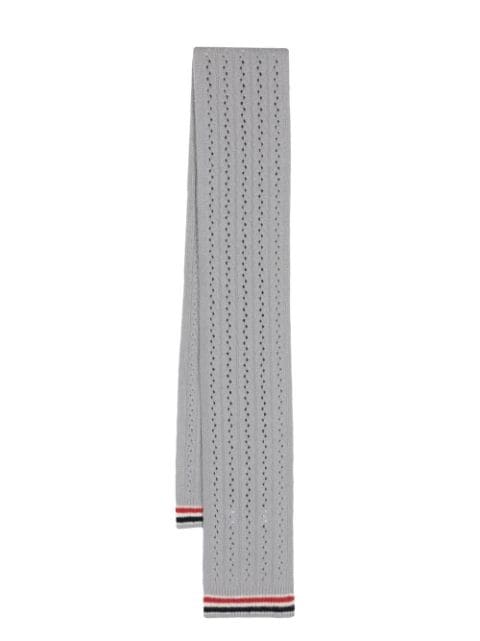 Thom Browne cable pointelle-knit scarf