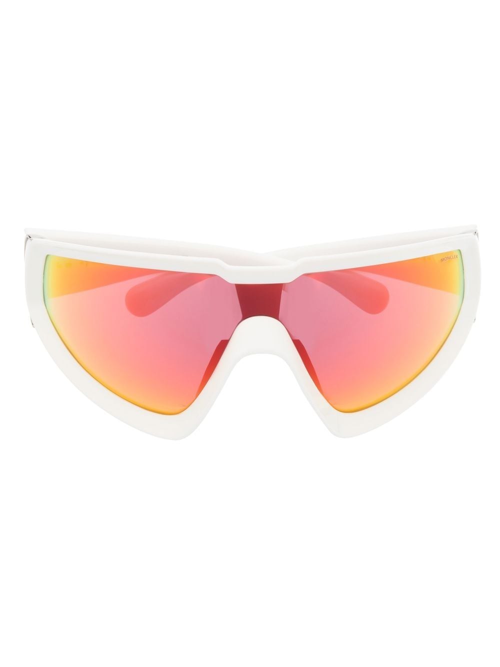 Shop Moncler Wrapid Oversized-frame Sport Sunglasses In White