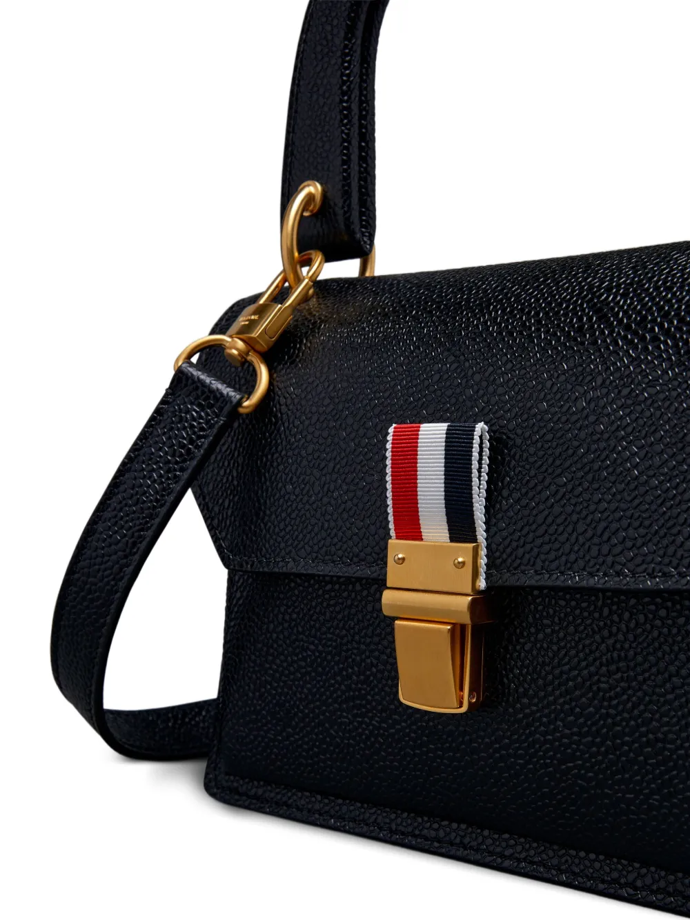 Thom Browne Shopper van bewerkt leer Zwart