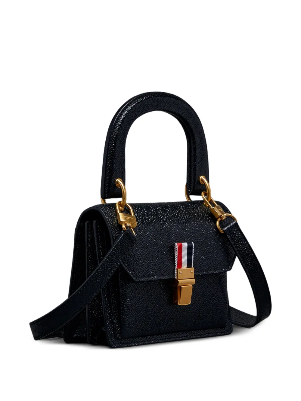 Thom Browne Shopper van bewerkt leer Zwart