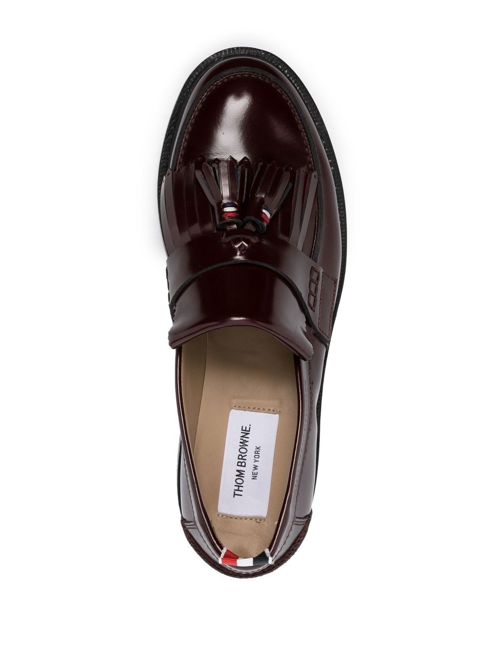 Shop Thom Browne Tassel-trim Patent Loafers In Red
