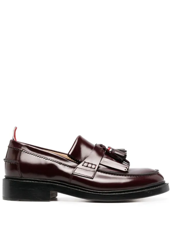 Thom Browne tassel-trim Patent Loafers | Red | FARFETCH IN