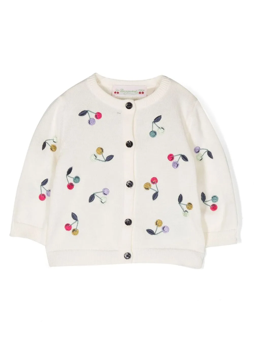 

Bonpoint embroidered cherry-motif cardigan - White