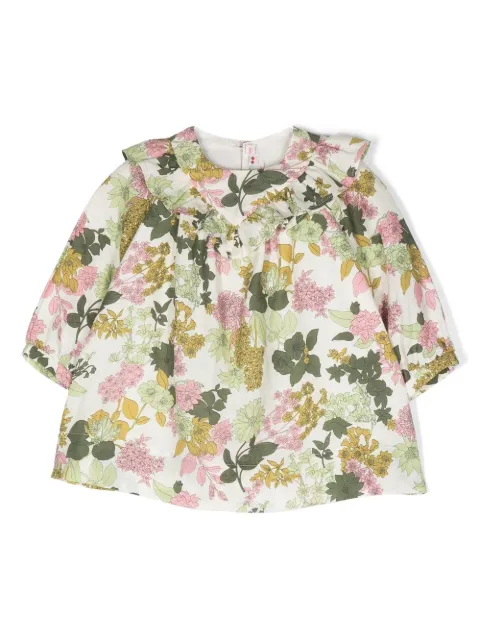 Bonpoint robe froncée Falbali à fleurs