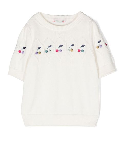 Bonpoint Alphonza embroidered-cherry top