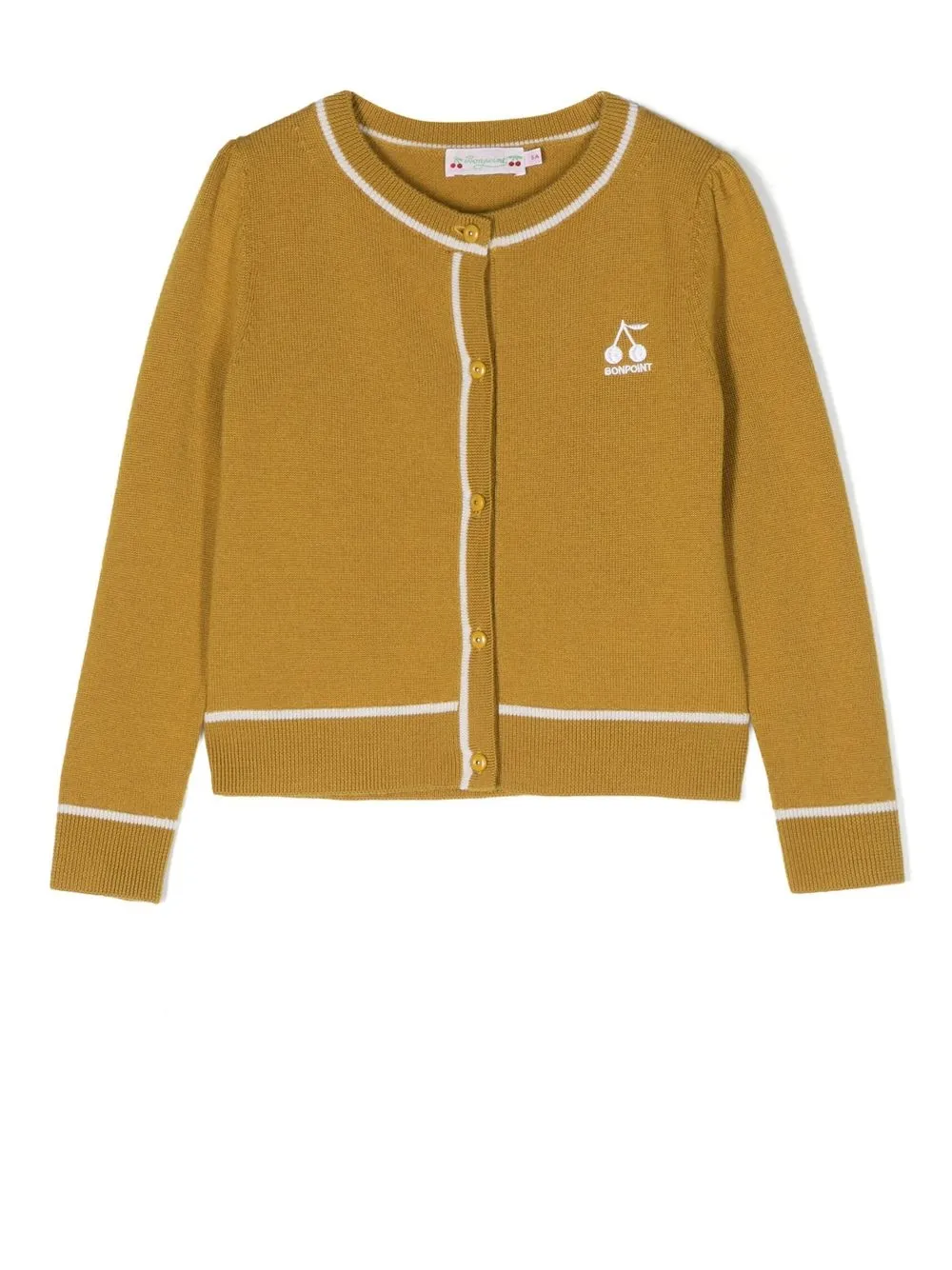 

Bonpoint logo-embroidered merino cardigan - Yellow