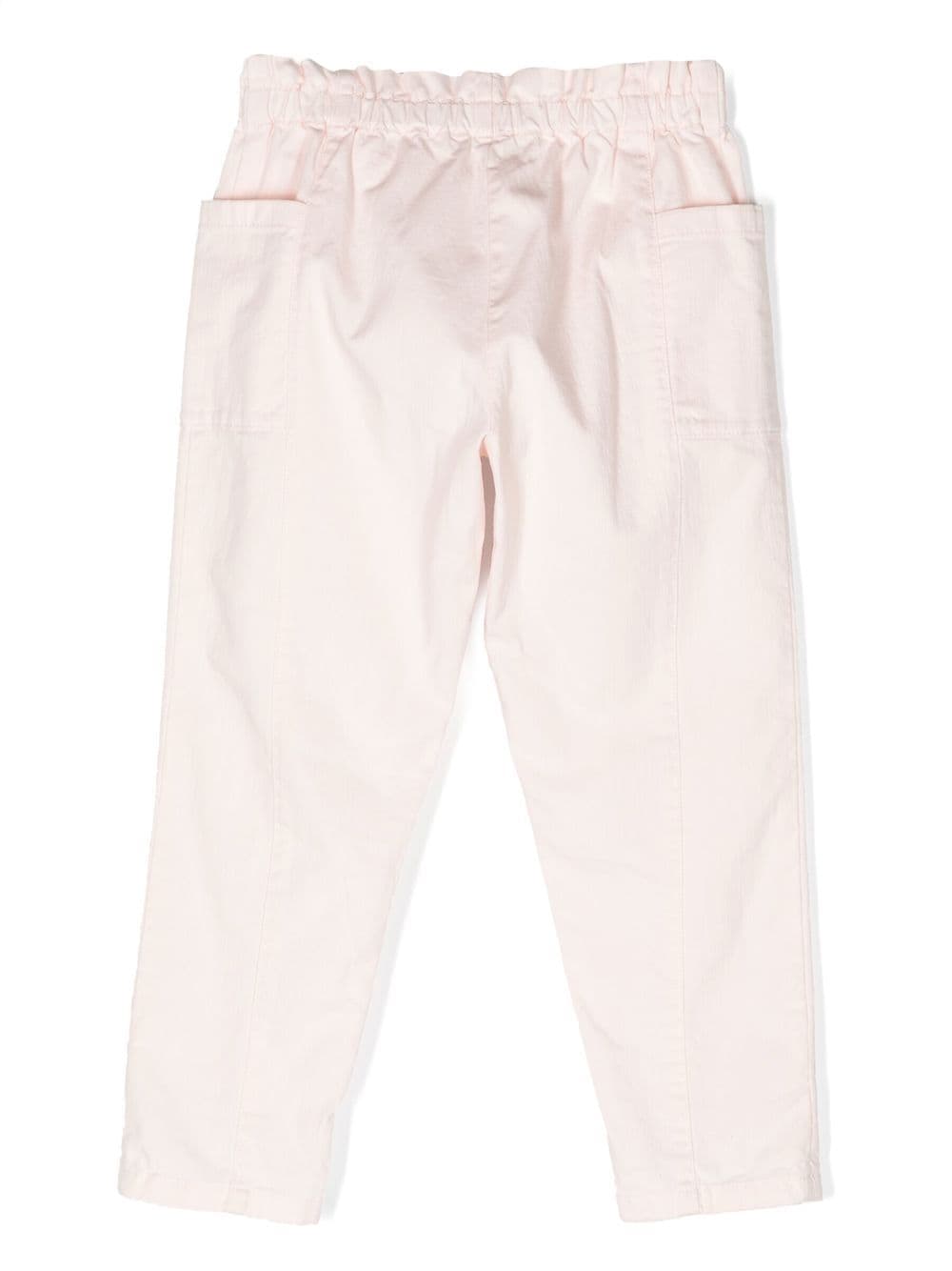 Shop Bonpoint Elasticated Waist Tapered Trousers In Pink