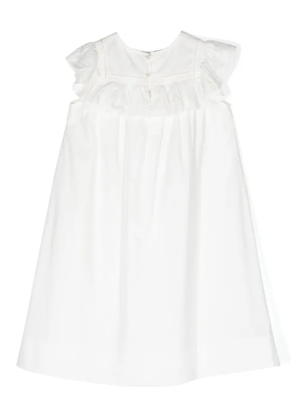 Bonpoint Charlyne フリルトリム ノースリーブ ワンピース | ホワイト  