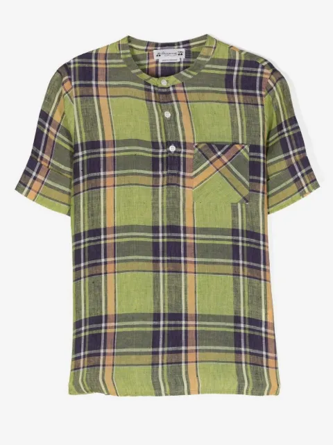 Bonpoint chemise sans col à motif tartan