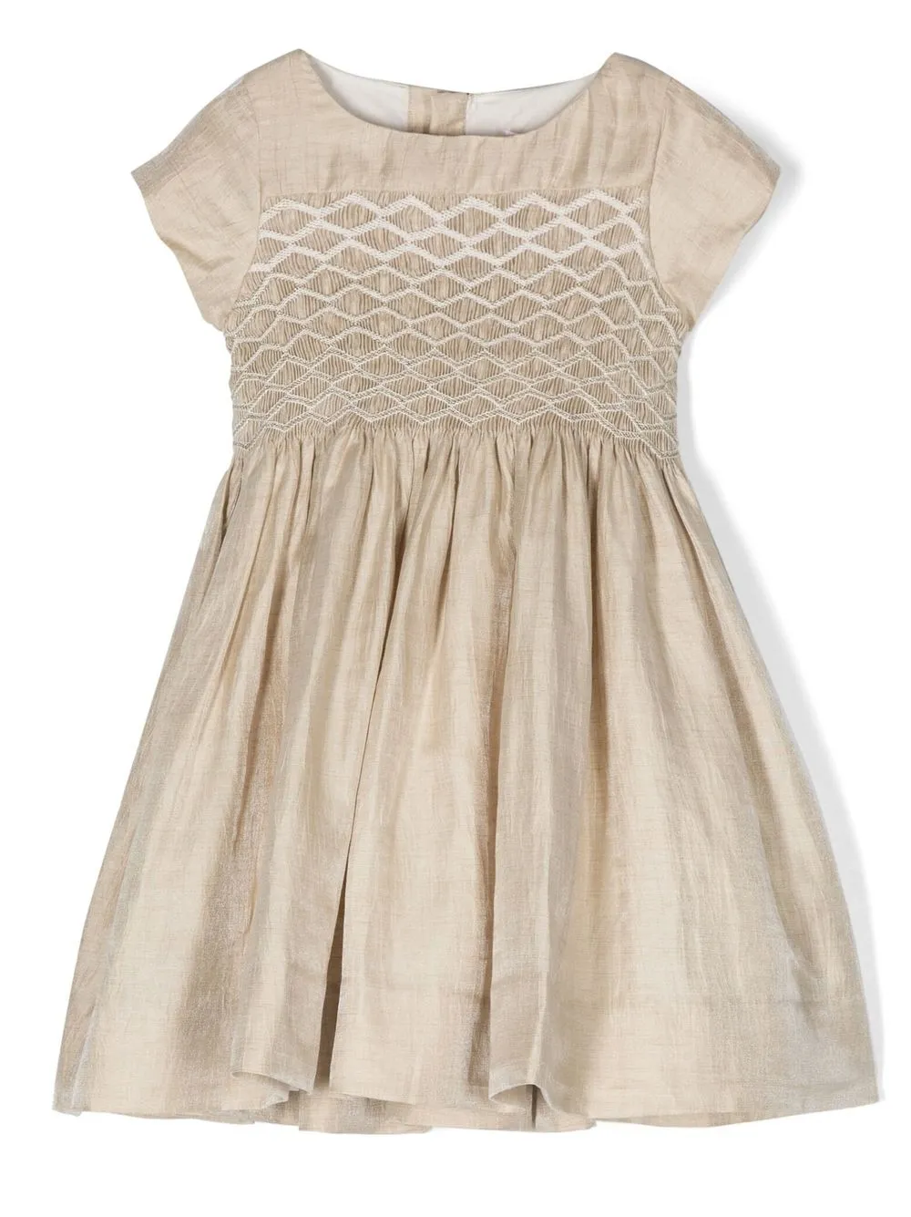 Image 1 of Bonpoint smocked short-sleeved dress