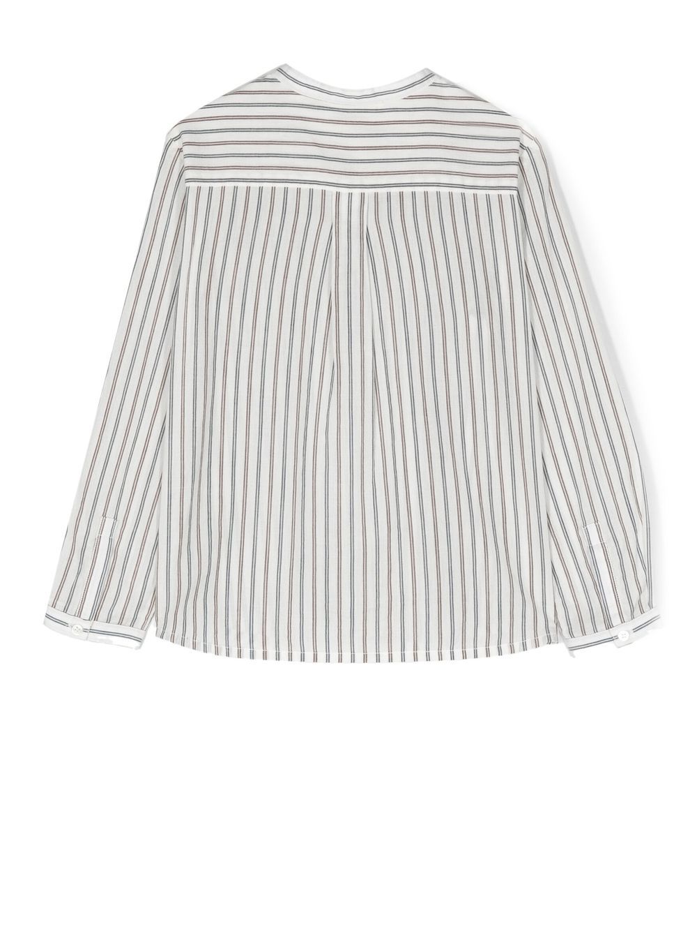 Bonpoint striped short button-up shirt - Wit