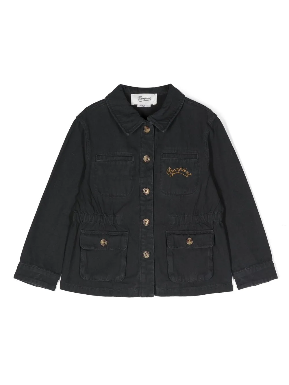 

Bonpoint logo-embroidered cotton jacket - Black