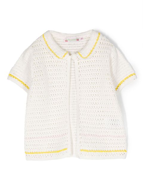 Bonpoint contrast-stripe open-front cardigan