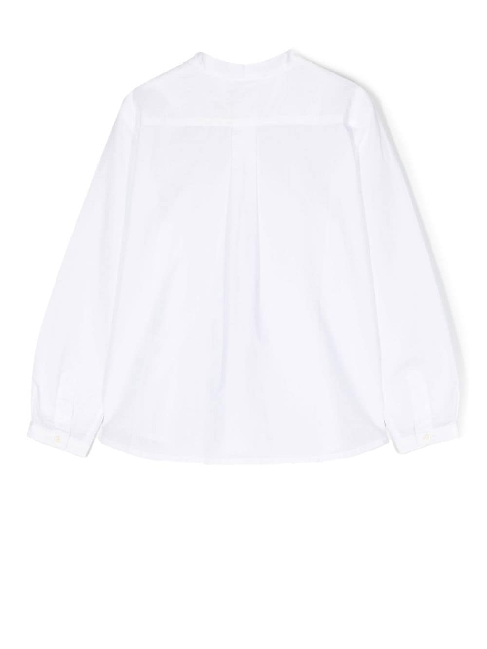 Shop Bonpoint Auguste Button-up Shirt In White