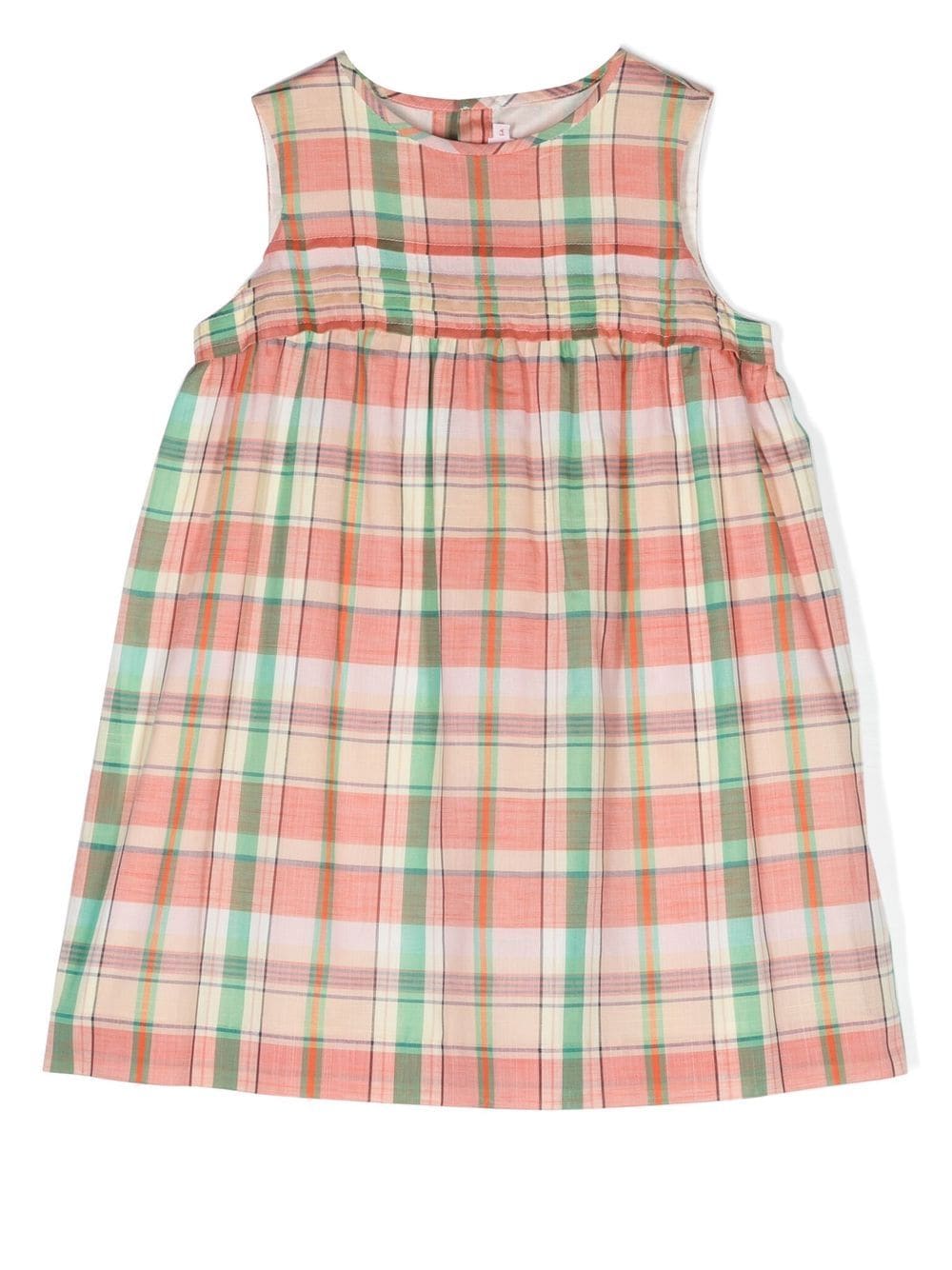 Bonpoint Kids' Cilla Checked Sleeveless Dress In Multicolor