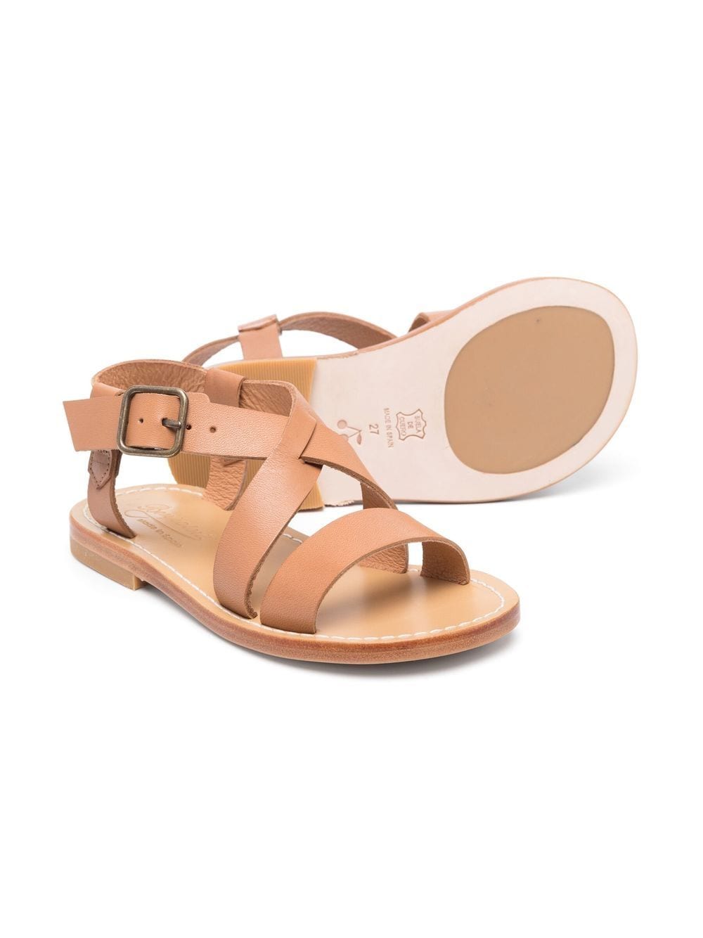 Shop Bonpoint Ankle-strap Sandals In Brown