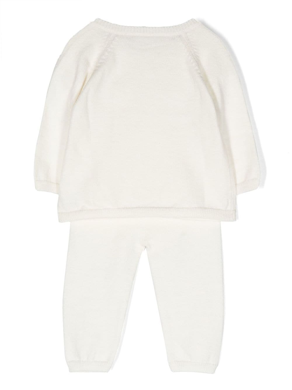 Shop Bonpoint Abricota Knitted Jumper-trouser Set In White