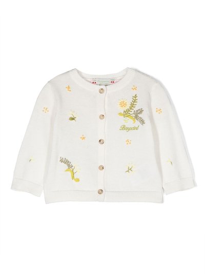 Bonpoint Claudie embroidered cardigan white | MODES