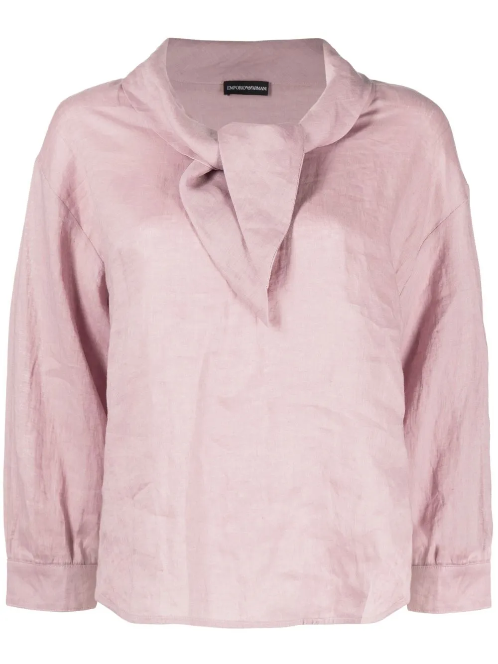 

Emporio Armani scarf-neckline detail blouse - Pink