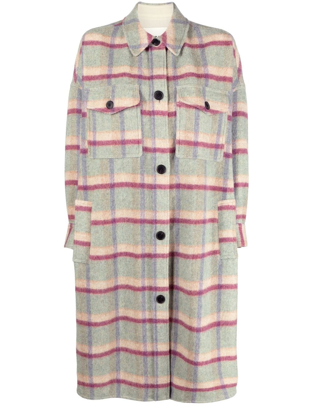 ISABEL MARANT ÉTOILE CHECKED BUTTON-UP COAT