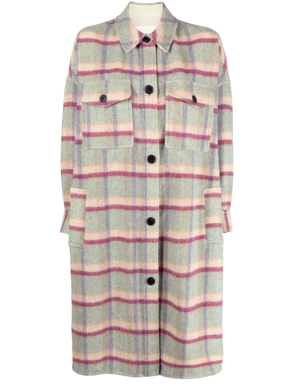 

Isabel Marant Étoile checked button-up coat - Blue