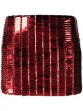 The Attico crystal-embellished fitted skirt - Red