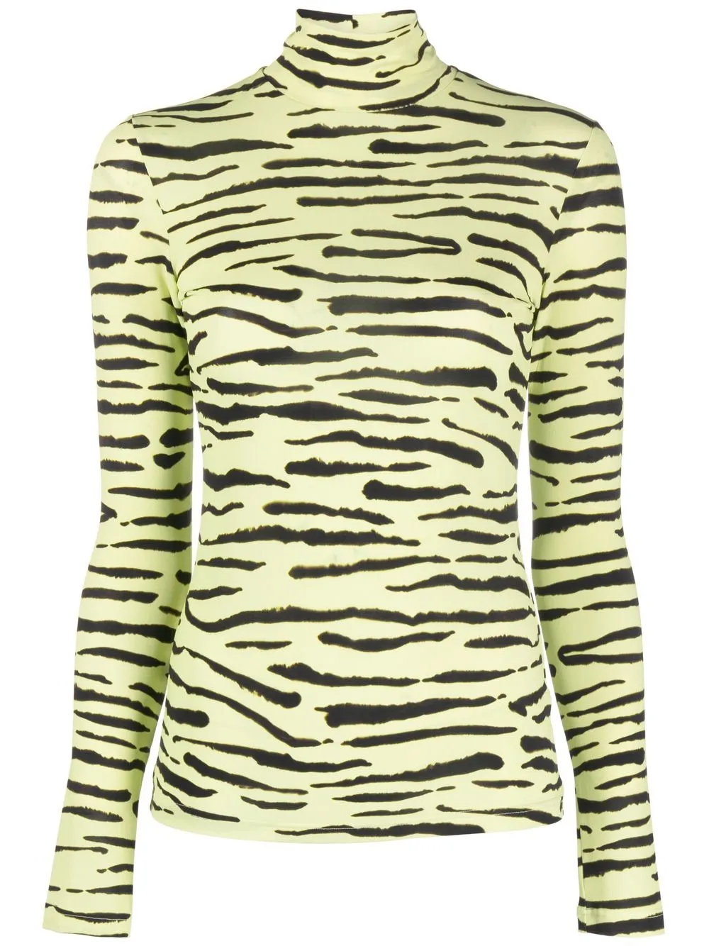 

Christian Wijnants Taj zebra-print high-neck top - Green