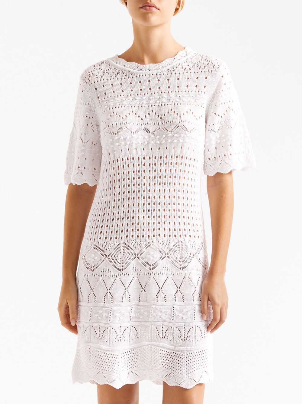 Shop Eres Lola Crochet Tunic Dress In White
