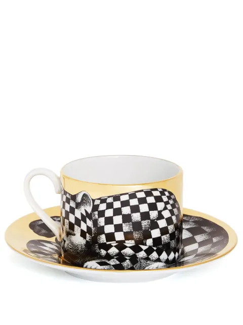 Fornasetti High Fidelity Quadrettato Teetasse